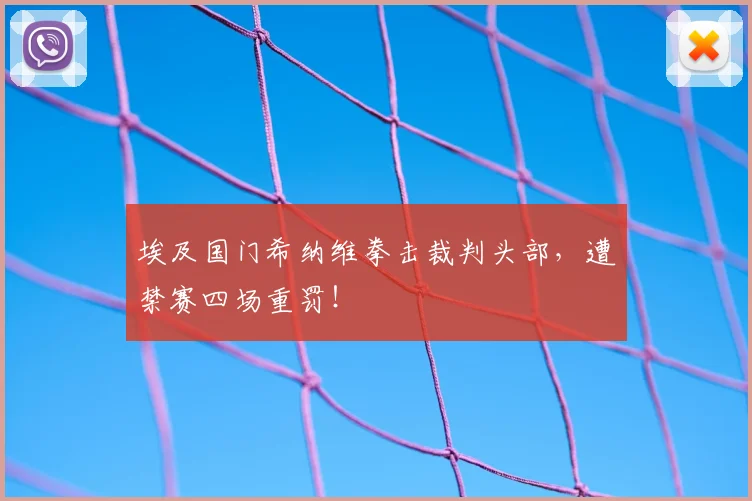埃及国门希纳维拳击裁判头部，遭禁赛四场重罚！